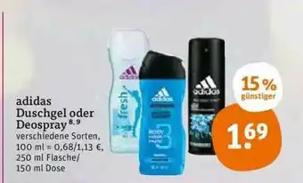 tegut Adidas Duschgel Oder Deospray Angebot