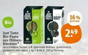 tegut Just Taste Bio-pasta Aus Hülsenfrüchten Angebot