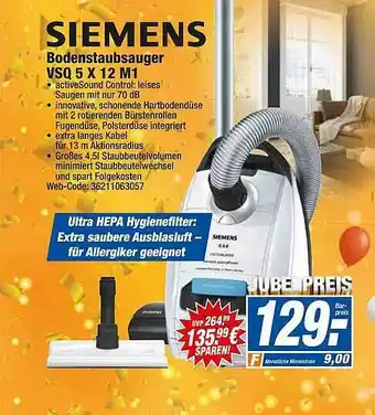 HEM Expert Siemens Bodenstaubsauger Vsq5x12m1 Angebot