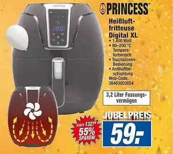 HEM Expert Princess Heißluftfritteuse Digital XL Angebot