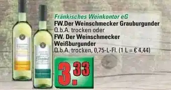 Profi Getränke Fränkisches Weinkontor Eg Der Weinschmecker Grauburgunder Oder Weißburgunder Angebot