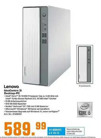 Saturn Lenobo Ideacentre 3i Desktop-pc Angebot