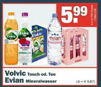 Sobi Getränkemarkt Volvic Touch Oder Tee Oder Evian Mineralwasser Angebot