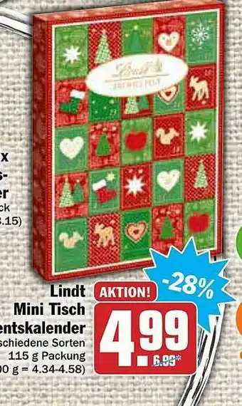 AEZ Lindt Mini Tisch Adventskalender Angebot