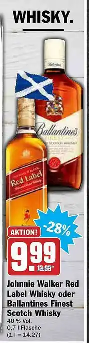 AEZ Johnie Walker Red Label Whisky Oder Ballantines Finest Scotch Whiksy Angebot