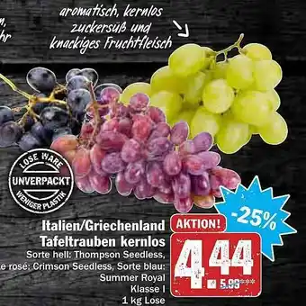 AEZ Italien-griechenland Tafeltrauben Kernlos Angebot