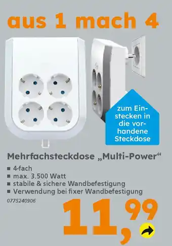 Globus Baumarkt Mehrfachsteckdose „Multi-Power" Angebot