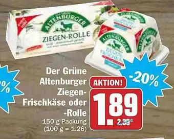 AEZ Der Grüne Altenburger Ziegen Frischkäse Oder Rolle Angebot