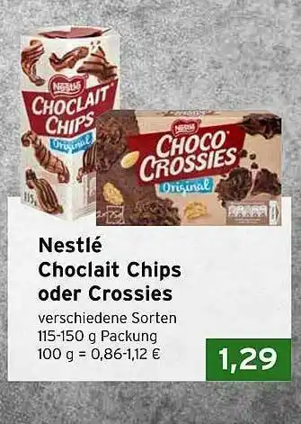 CAP Markt Nestlé Choclait Chips Oder Crossies Angebot