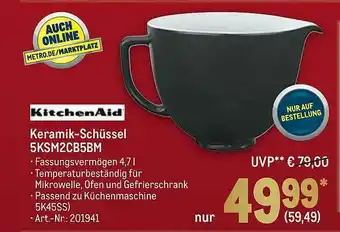 METRO Kitchenaid Keramik-schüssel 5KSM2CB5BM Angebot