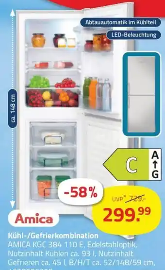 ROLLER Amica kühl-/gefrierkombination kgc 384 110 e Angebot