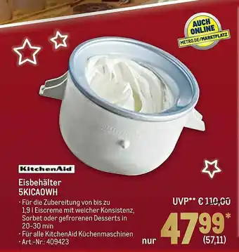 METRO Kitchenaid Eisbehälter 5KICA0WH Angebot