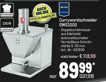 METRO Currywurstschneider Gws1000 Metro Professional Angebot