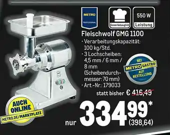 METRO Metro Professional Fleischwolf Gmg1100 Angebot