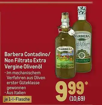 METRO Barbera Contadino Oder Non Filtrato Extra Vergine Olivenöl Angebot