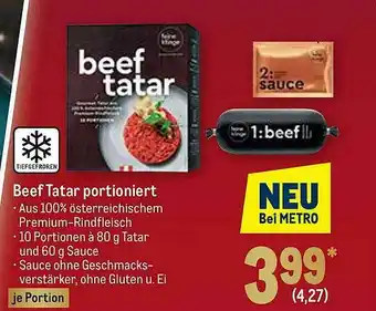 METRO Beef Tatar Portioniert Angebot