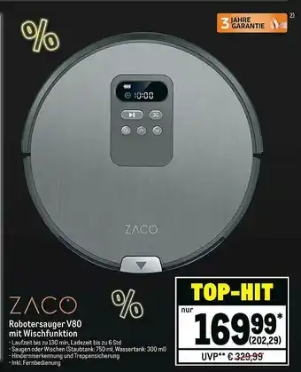 METRO Zaco Robotersauger V80 Mit Wischfunktion Angebot