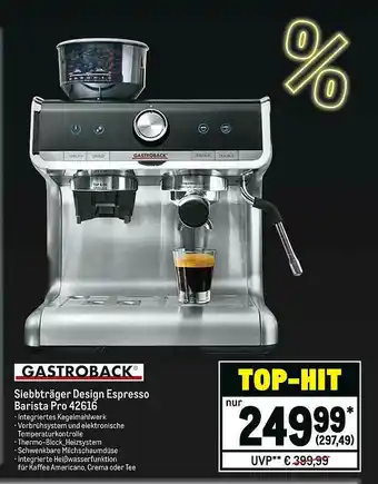 METRO Gastroback Siebbträger Design Espresso Barista Pro 42616 Angebot