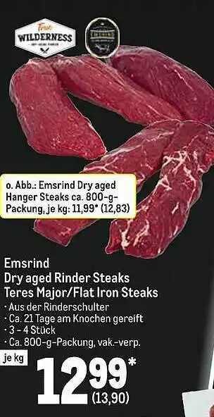 METRO Emsrind Dry Aged Rinder Steaks Teres Major Oder Flat Iron Steaks Angebot