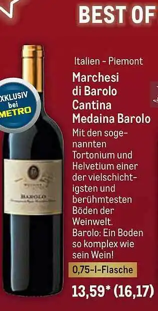 METRO Marchesi Di Barolo Cantina Medaina Barolo Angebot