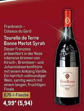 METRO Tourelle De Terre Bonne Merlot Syrah Angebot