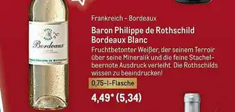 METRO Baron Philippe De Rothschild Bordeaux Blanc Angebot