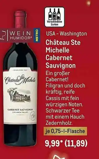 METRO Château Ste Michele Cabernet Sauvignon Angebot