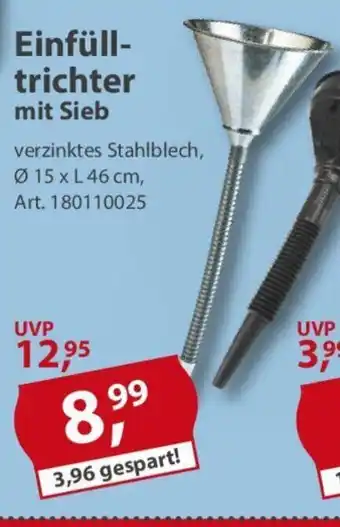 Sonderpreis Baumarkt Einfülltrichter mit Sieb Angebot