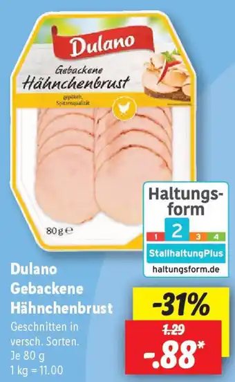 Lidl Dulano gebackene hähnchenbrust Angebot