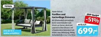 Aldi Süd Home Deluxe Pavillon und Gartenliege Provence Angebot