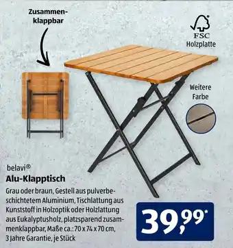 Aldi Süd Belavi Alu Klapptisch Angebot