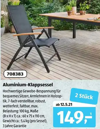 Aldi Süd Aluminium Klappsessel Angebot