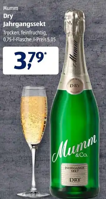 Aldi Süd Mumm Dry Jahrgangssekt 0,75L Angebot