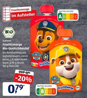 Aldi Süd Danone FruchtZwerge Bio Quetschbeutel 90g Beutel Angebot