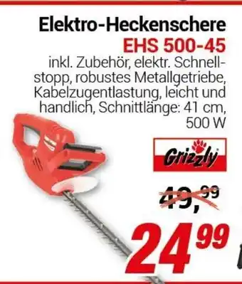 CENTERSHOP Grizzly Elektro Heckenschere EHS 500-45 Angebot