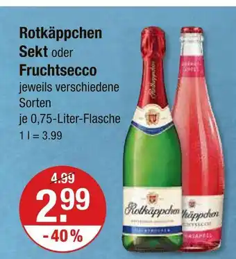 V Markt Rotkäppchen sekt oder fruchtsecco Angebot