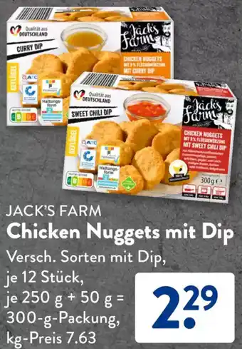 Aldi Süd JACK'S FARM Chicken Nuggets mit Dip Angebot