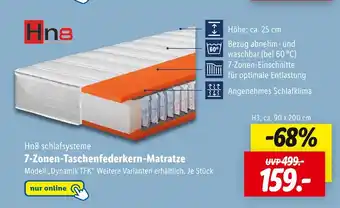 Lidl Hn8 schlafsysteme 7-zonen-taschenfederkern-matratze Angebot