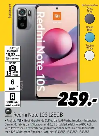 MEDIMAX Xiaomi Redmi Note 10S 128GB Angebot