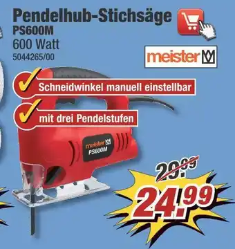 Poco Meister pendelhub-stichsäge ps600m Angebot