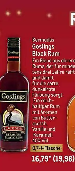 METRO Bermudas Goslings Balck Rum Angebot