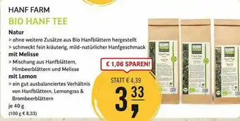 Reformhaus Bacher Hanf Farm Bio Hanf Tee Angebot