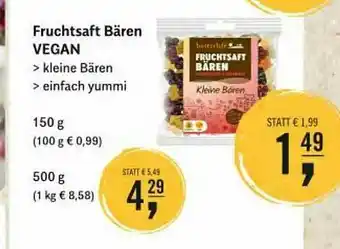 Reformhaus Bacher Fruchtsaft Bären Vegan Angebot