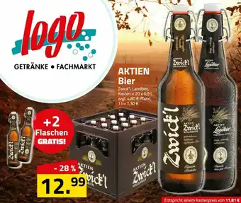 Logo Getränkemarkt Aktien Bier Zwick'l, Landbier, Kasten Angebot