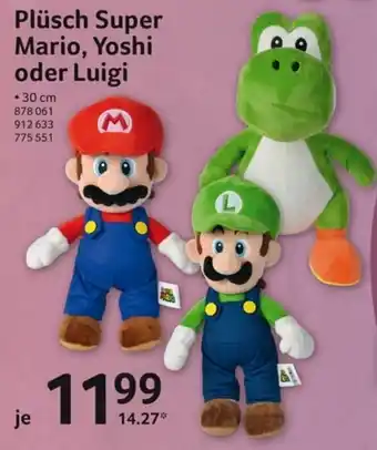 Selgros Plüsch Super Mario, Yoshi oder Luigi Angebot