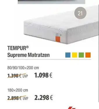 Zurbrüggen Tempur supreme matratzen Angebot