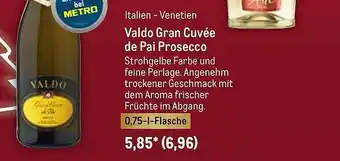 METRO Valdo Gran Cuvée De Pai Prosecco Angebot