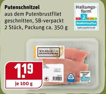 REWE Putenschnitzel  100g Angebot