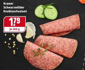 REWE Kramer Schwarzwälder Knoblauchsalami 100g Angebot