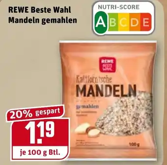 REWE Rewe Beste Wahl Mandeln gemahlen 100g Angebot